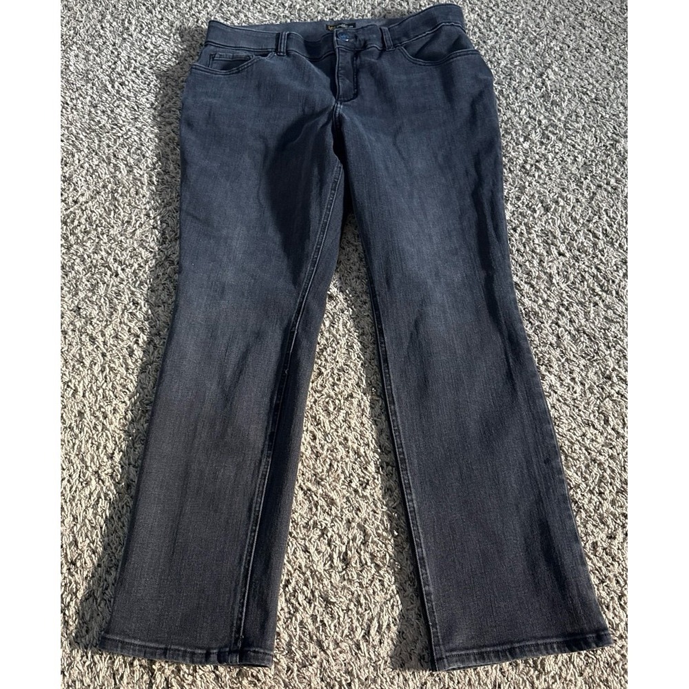 Lee Plus Women's Black Slim Fit Straight Leg Mid Rise Jeans Size 18W